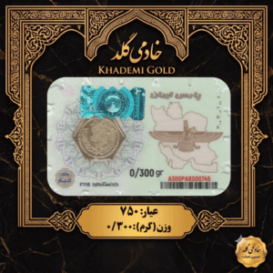 پلاک پارسیان عیار ۷۵۰ با وکیوم امنیتی - مجموعه طلا و سکه خادمی